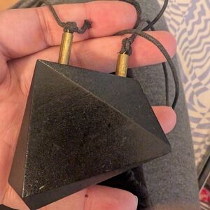 Geometric Black Pendant Necklace